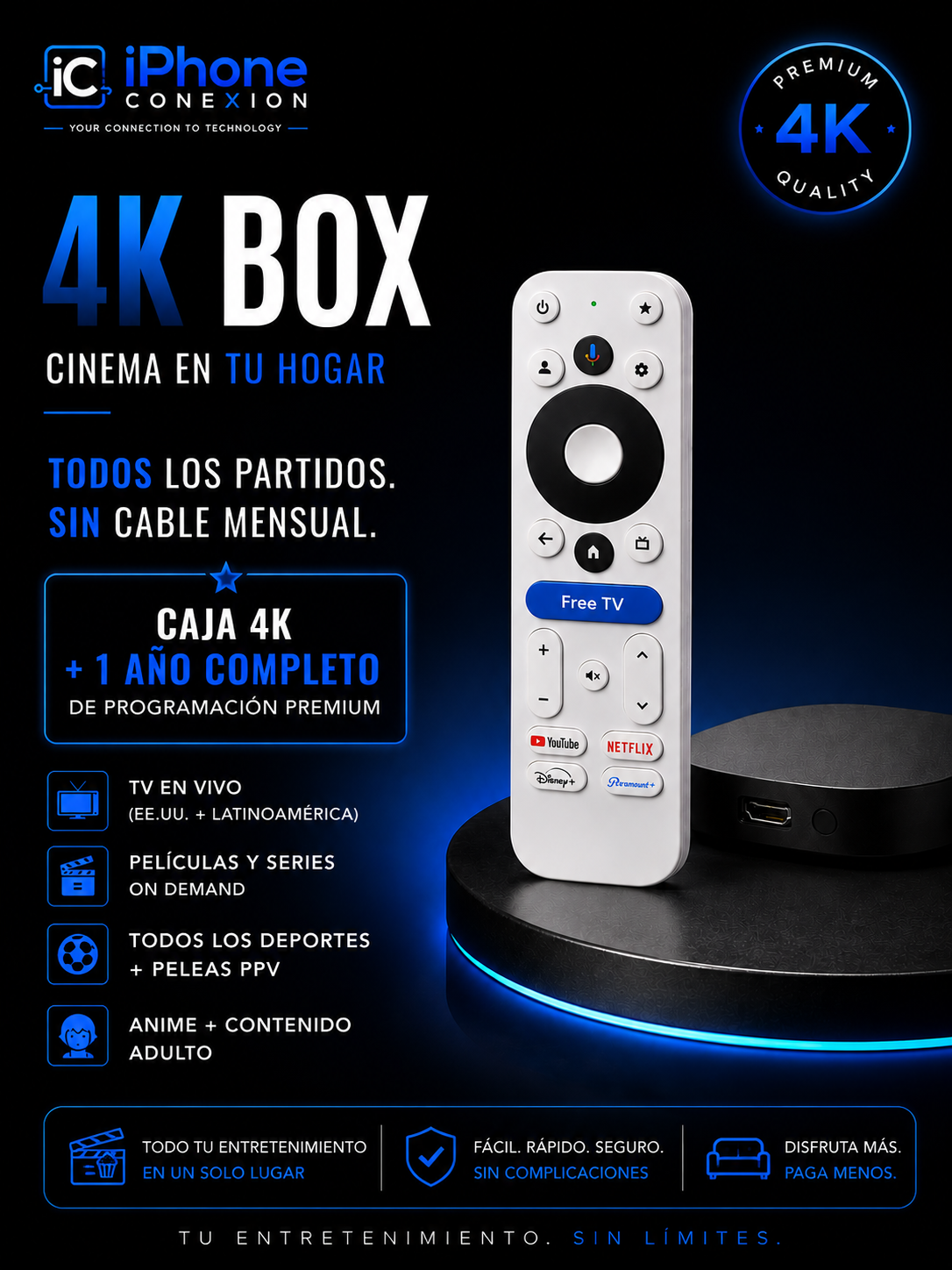 Caja 4K — Cinema en tu Hogar